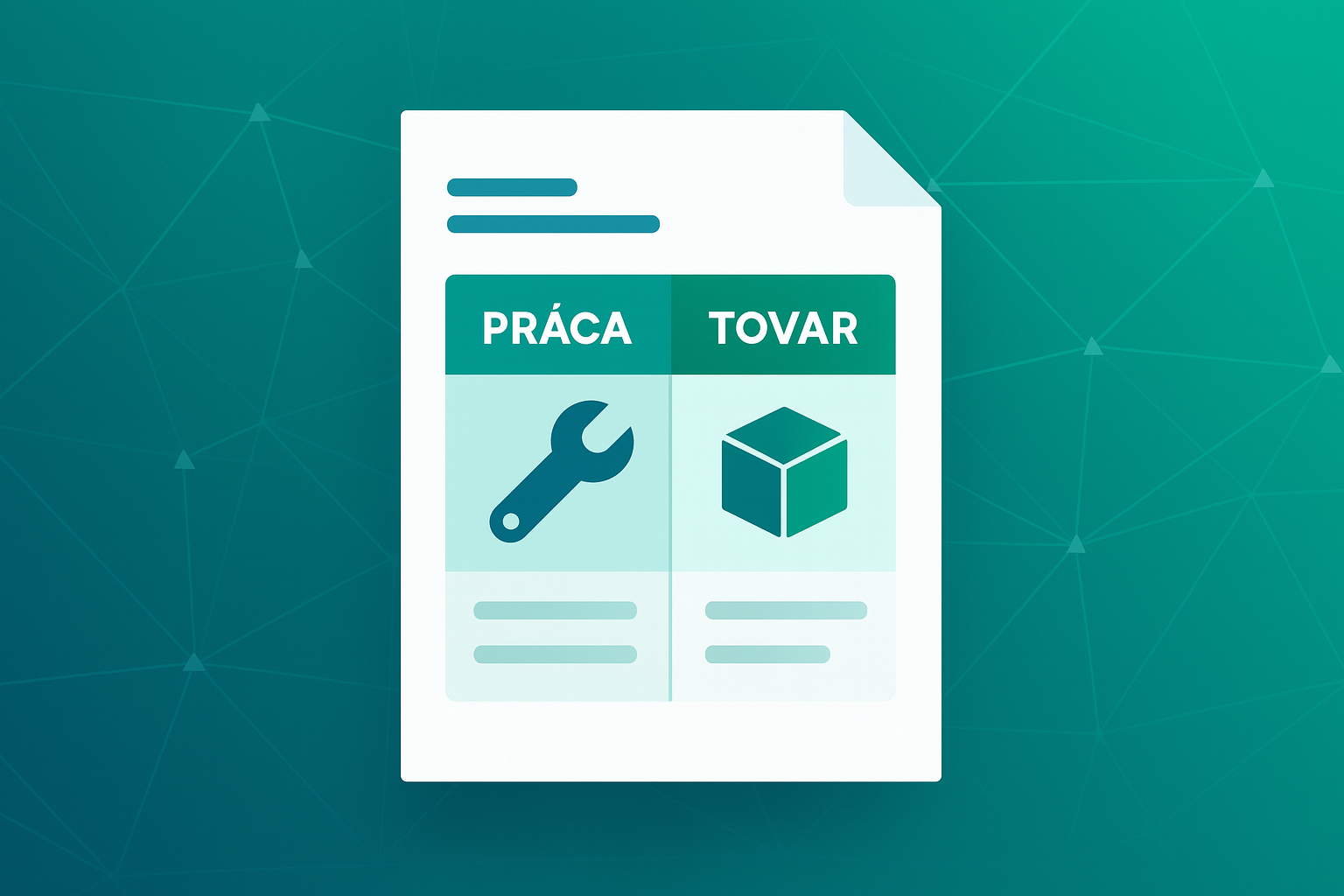 Jednoduché rozdelenie práce a tovaru na faktúrach