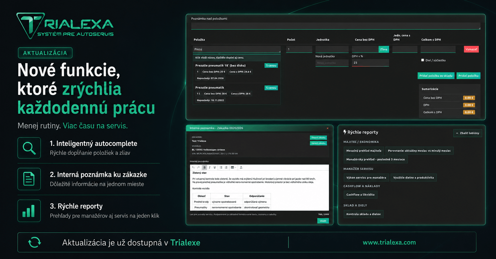 Našepkávanie pri dokladoch, lepšie príjemky a hotové reporty