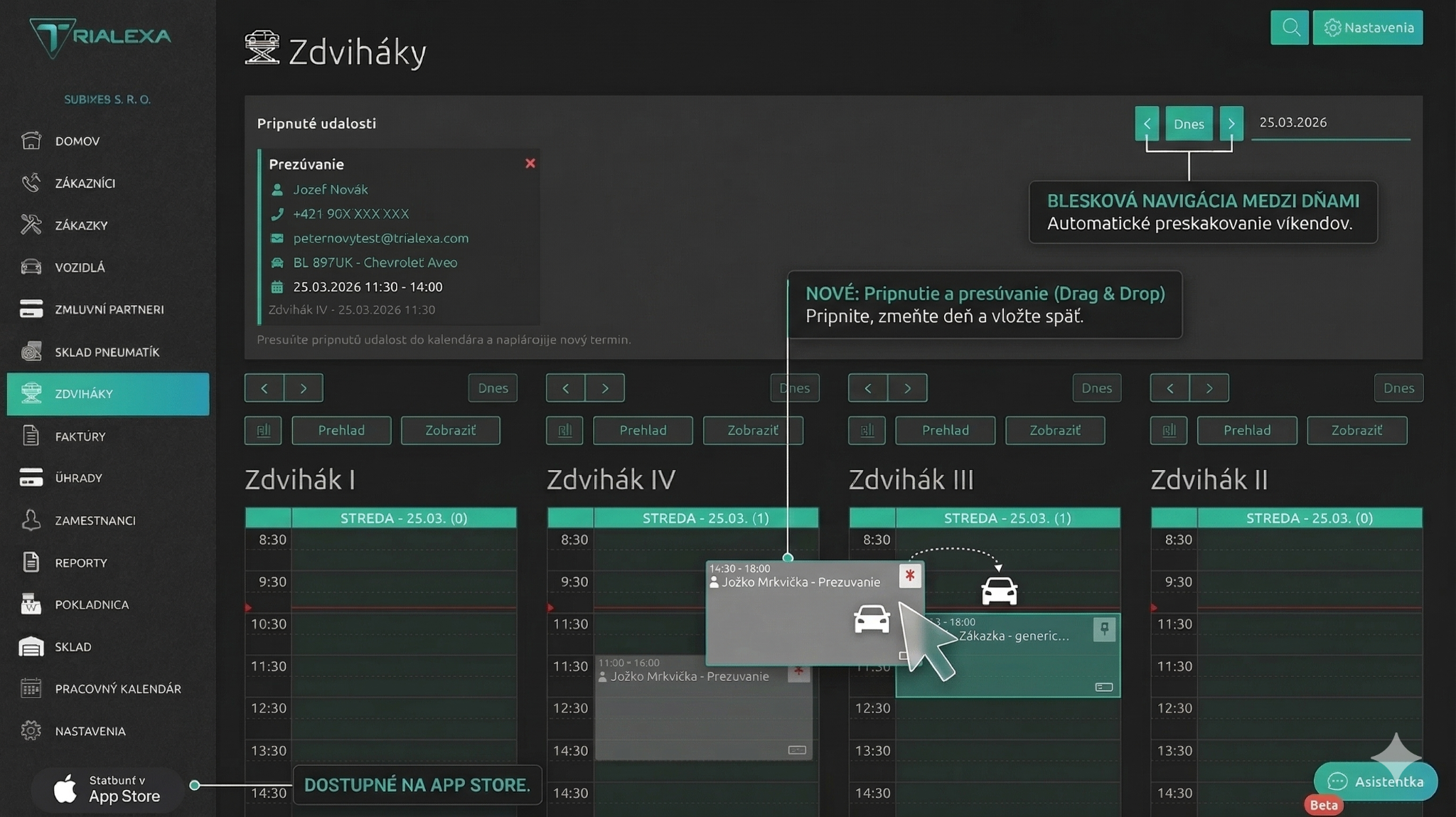 Zdviháky v Trialexe prešli aktualizáciou